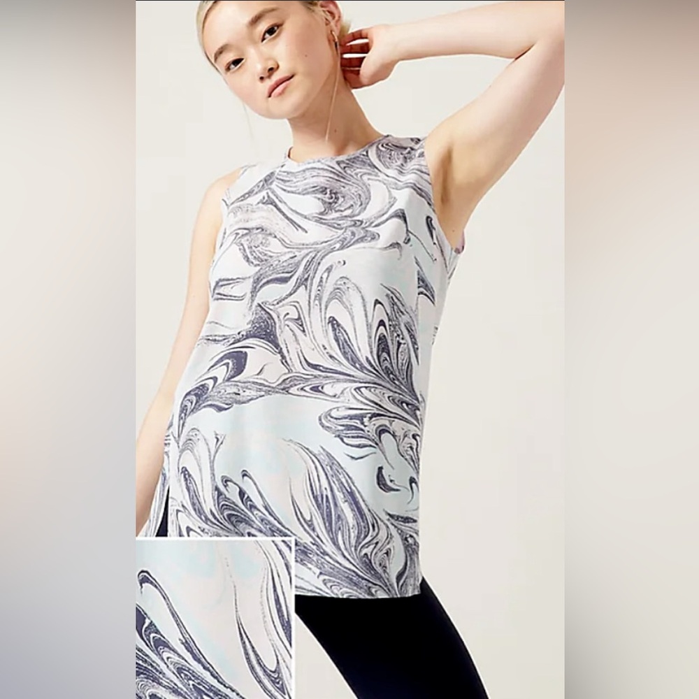 Athleta Marble-Print Sleeveless Tank Top